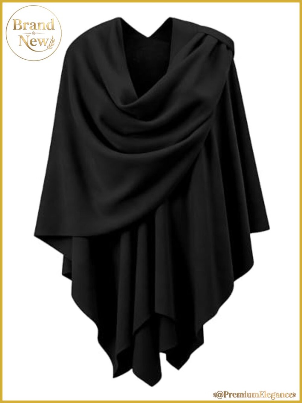 Open Front Knit Shawl Wrap Poncho Cape Sweater Scarf for Women